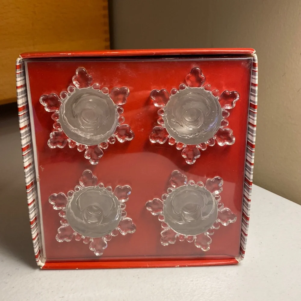 Williams-Sonoma Snowflake Taper Candle Holders
